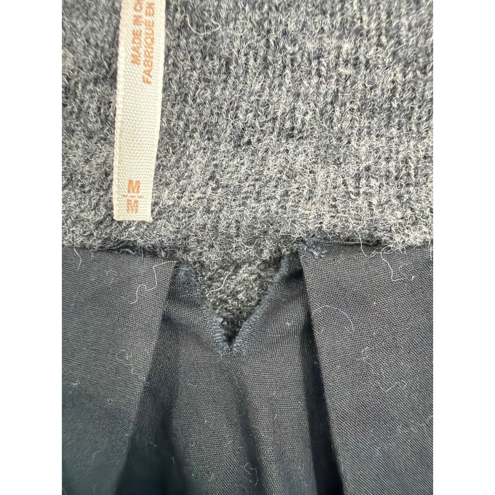Free People Charcoal Gray Lambswool Knit Moto Jacket Coat Gray Small - Picture 8 of 8